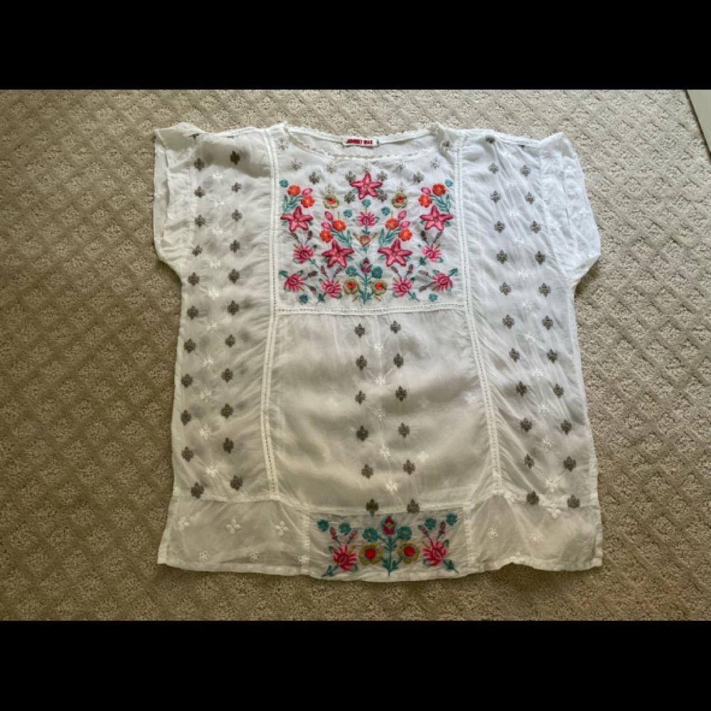 Johnny Was Embroidered Tunic Top